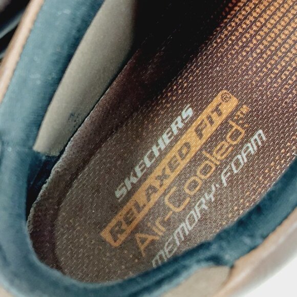 Skechers Harper Melden Men's Casual Lightweight Brown Leather Lace Up Shoes A739 - Picture 8 of 11